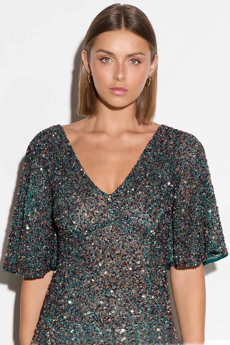 Alyssa Gown in Turquoise Bronze