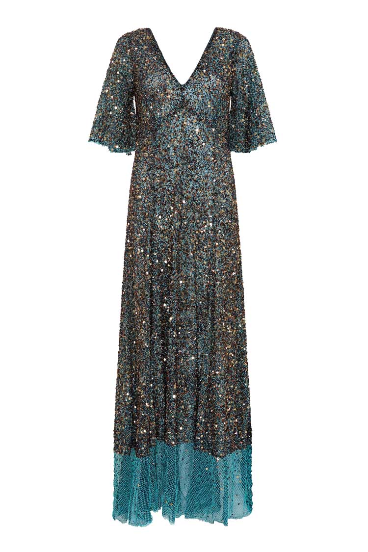 Alyssa Gown in Turquoise Bronze