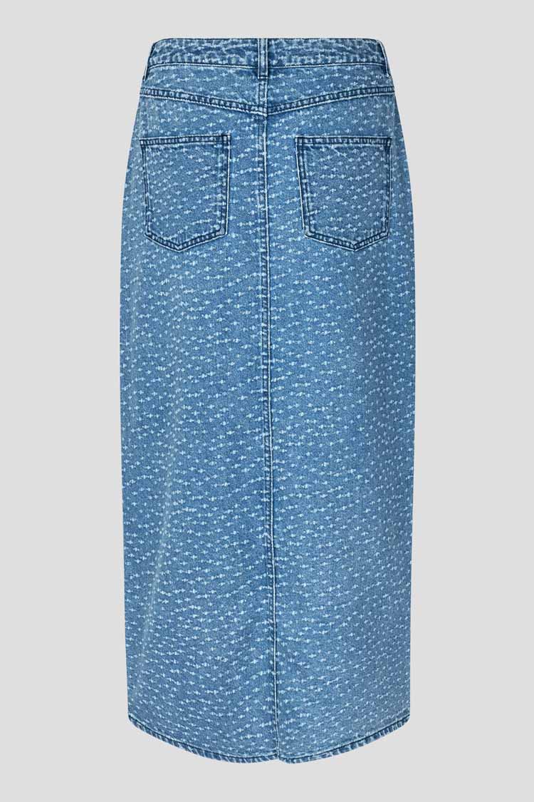 Angola Split Front Denim Skirt