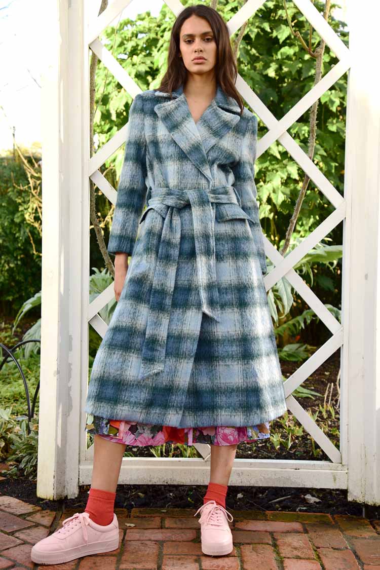 Check This Out Coat in Blue by Coop Frockaholics at Momento Dezigns