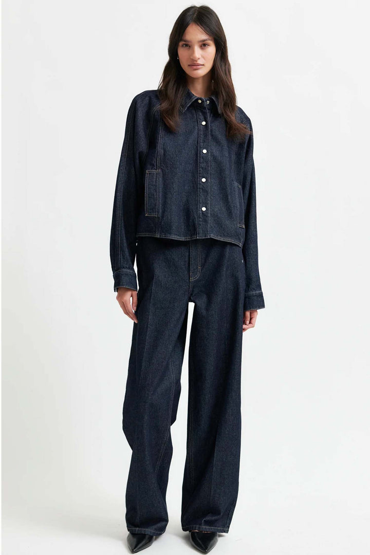 Columbus Denim Shirt in Dark Blue