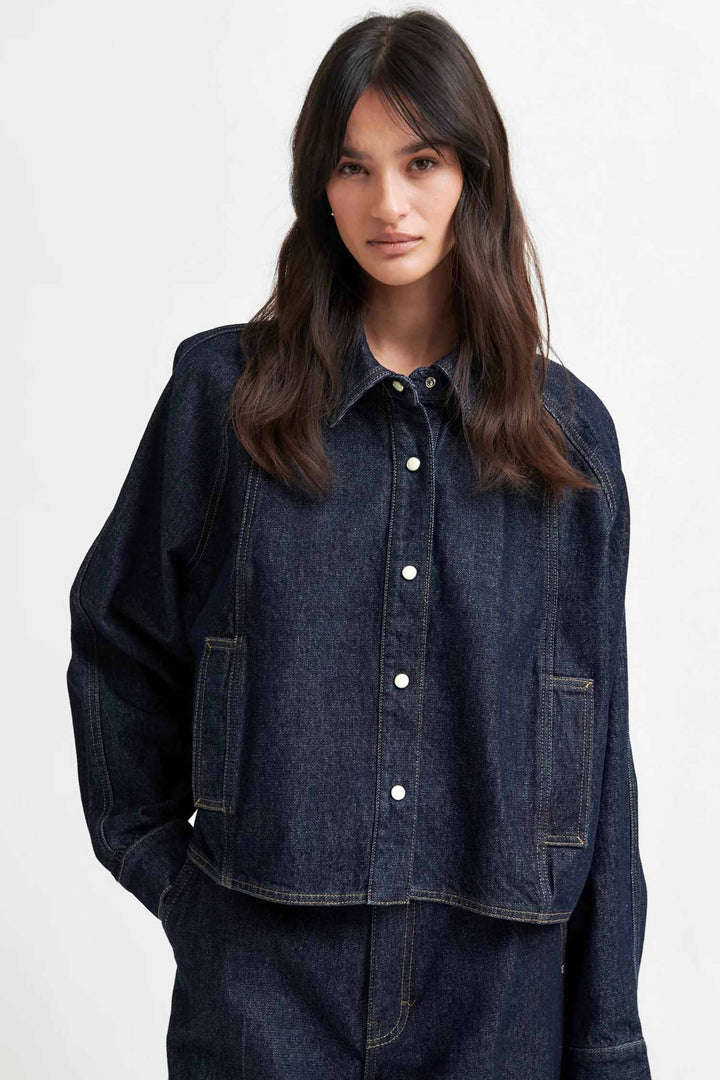 Columbus Denim Shirt in Dark Blue