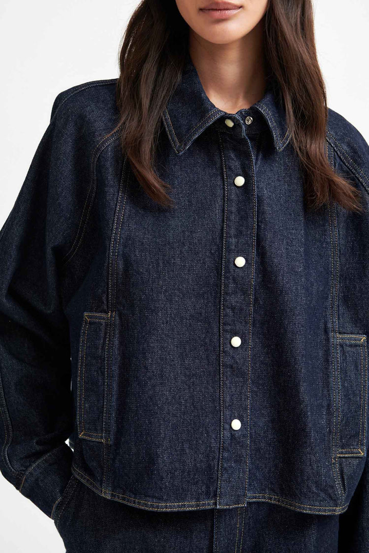 Columbus Denim Shirt in Dark Blue