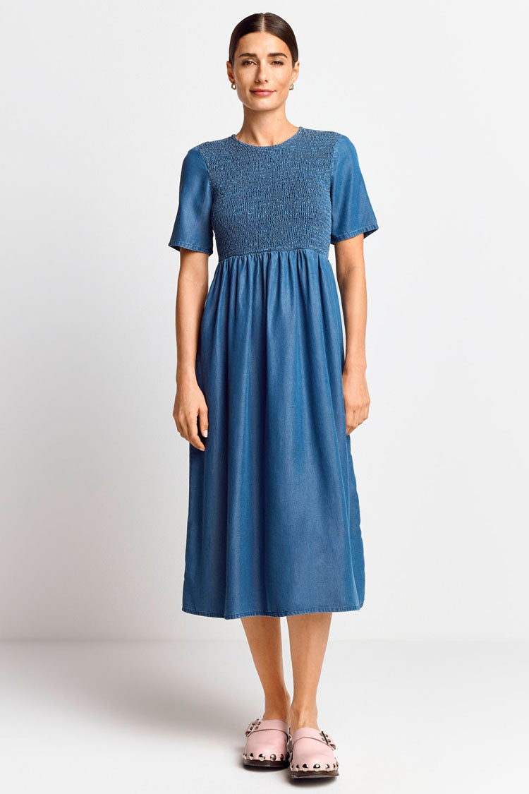 Denim Blue Tencel Midi Dress | FINAL SALE