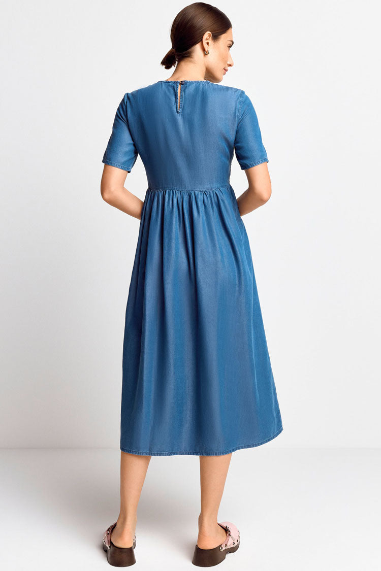 Denim Blue Tencel Midi Dress | FINAL SALE