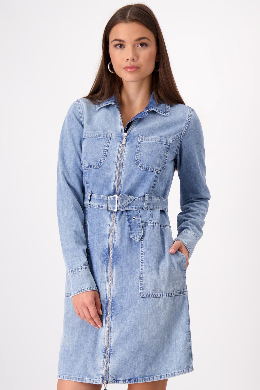 Denim LS Midi Coat Dress