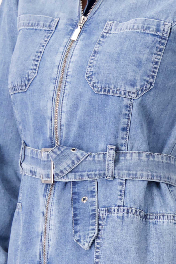 Denim LS Midi Coat Dress