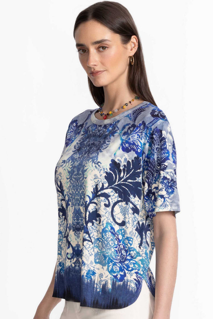 Denim Lace Janie Fav Oversized Cropped Tee