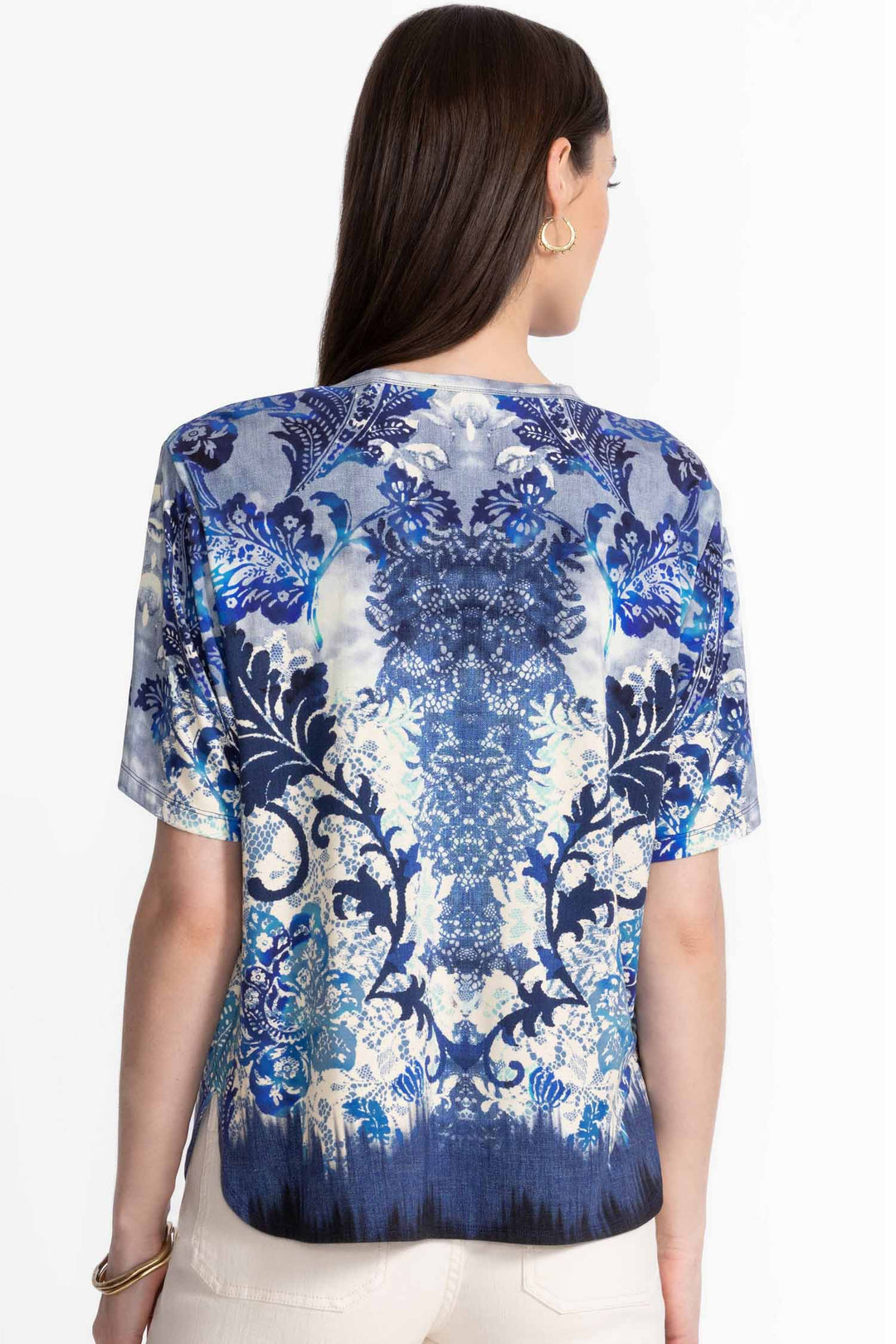 Denim Lace Janie Fav Oversized Cropped Tee