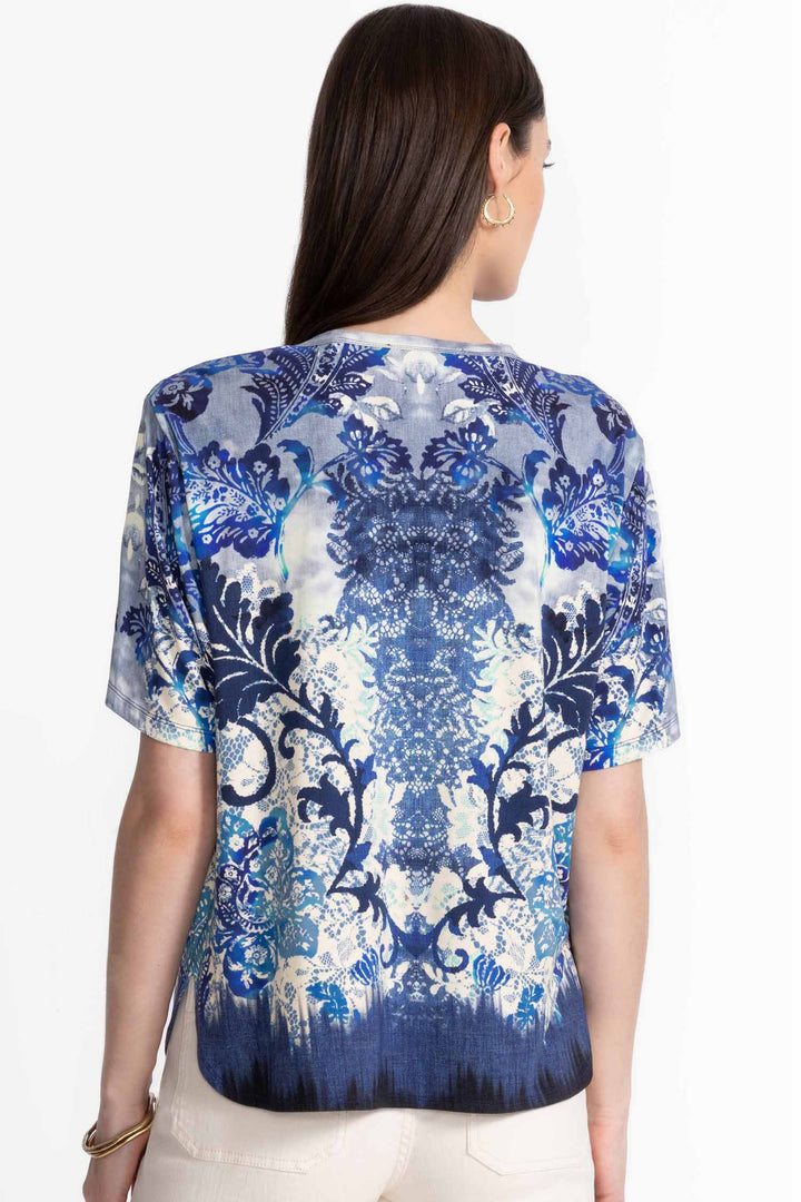 Denim Lace Janie Fav Oversized Cropped Tee