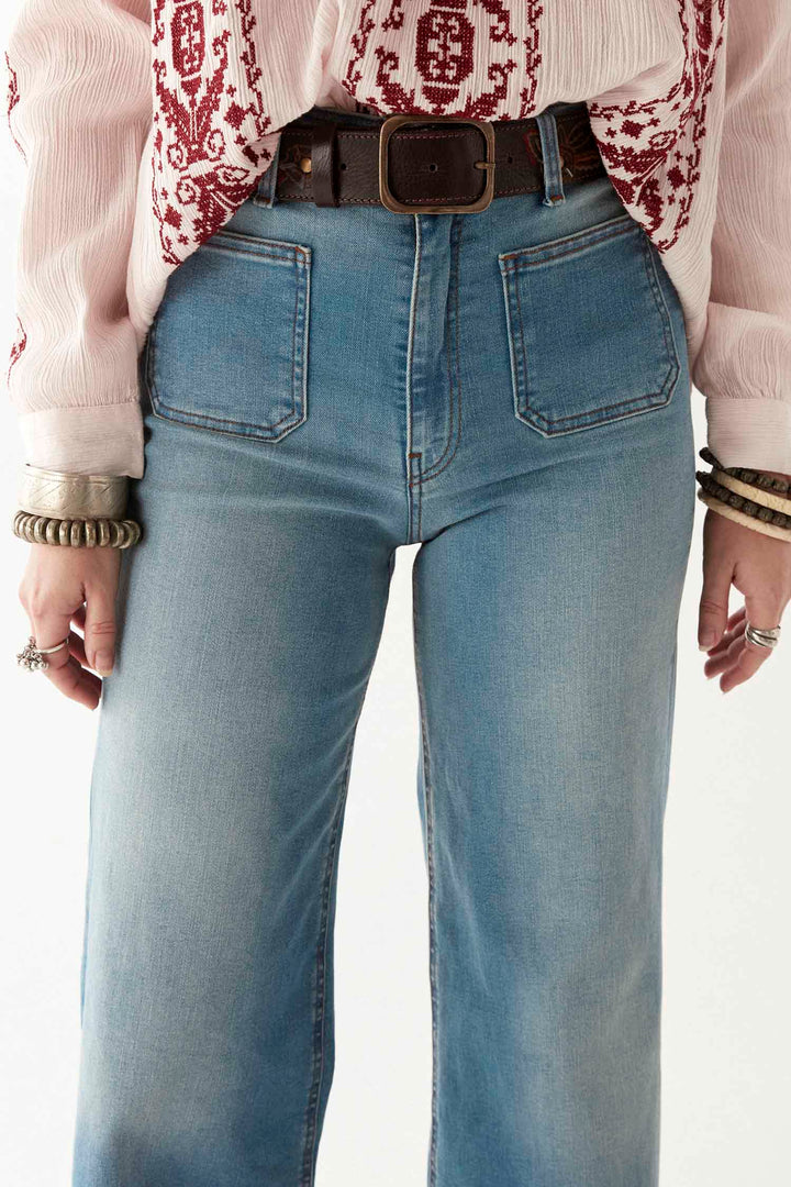 Edna Denim Pant in Blue Denim
