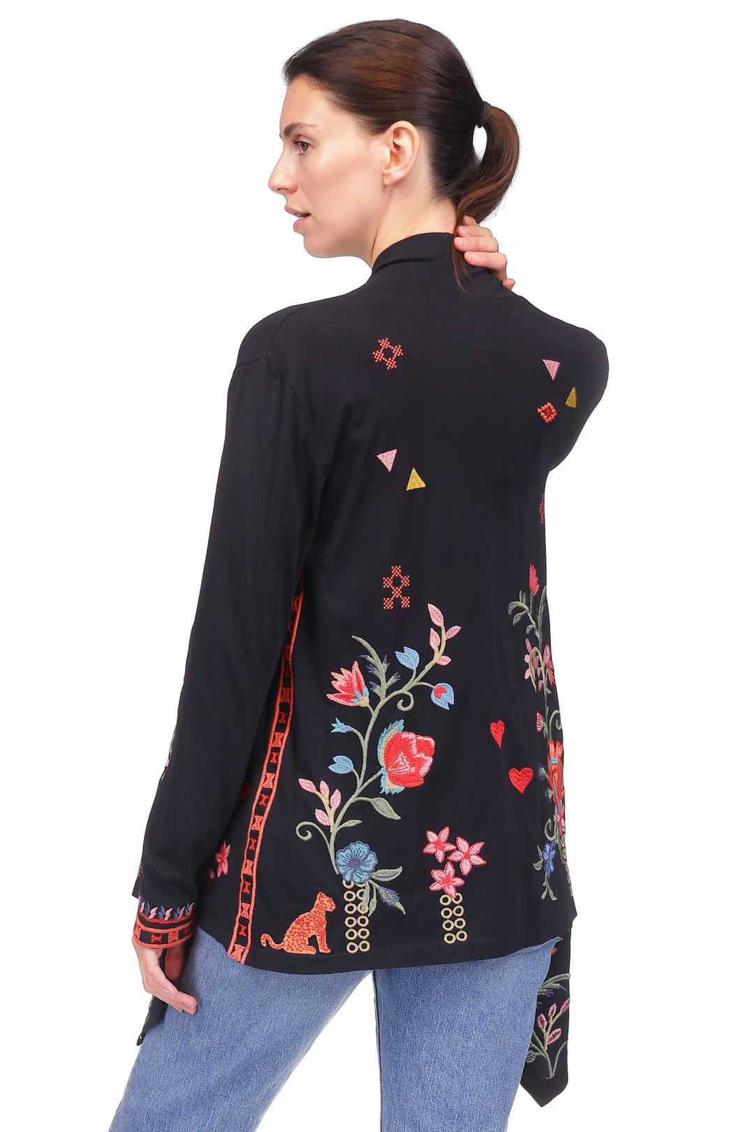 Georgia Button Neck Draped Cardigan