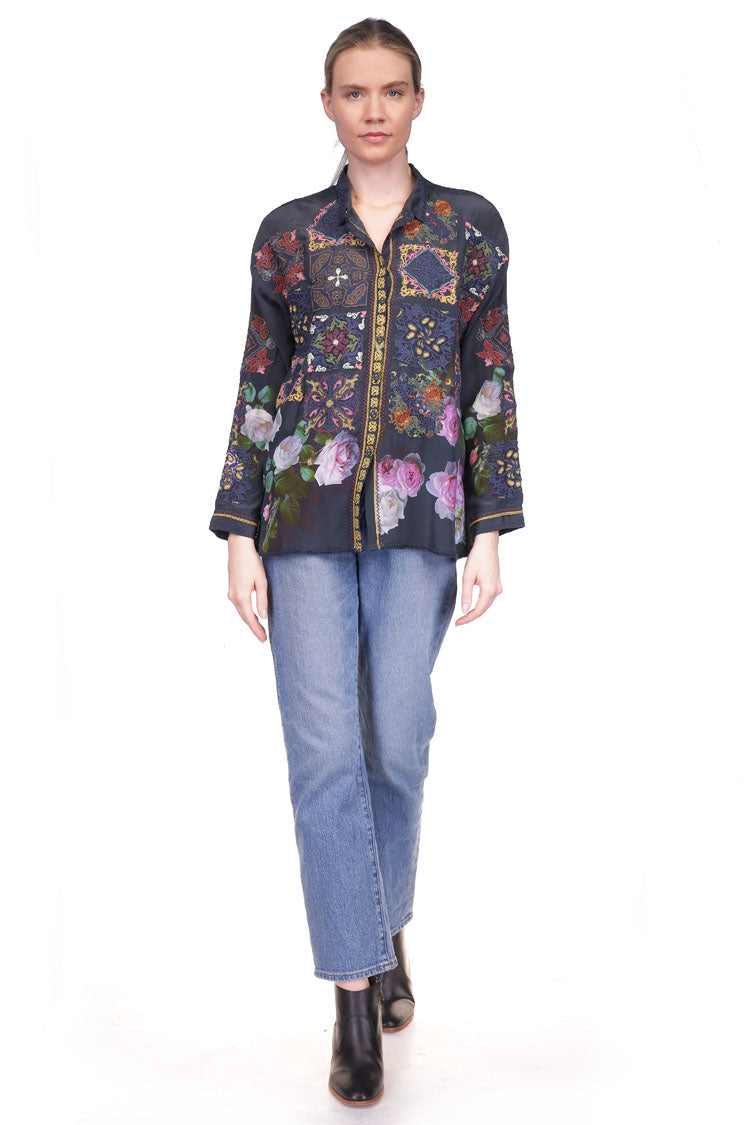 Gionee Audrey Oversized Embroidered Blouse
