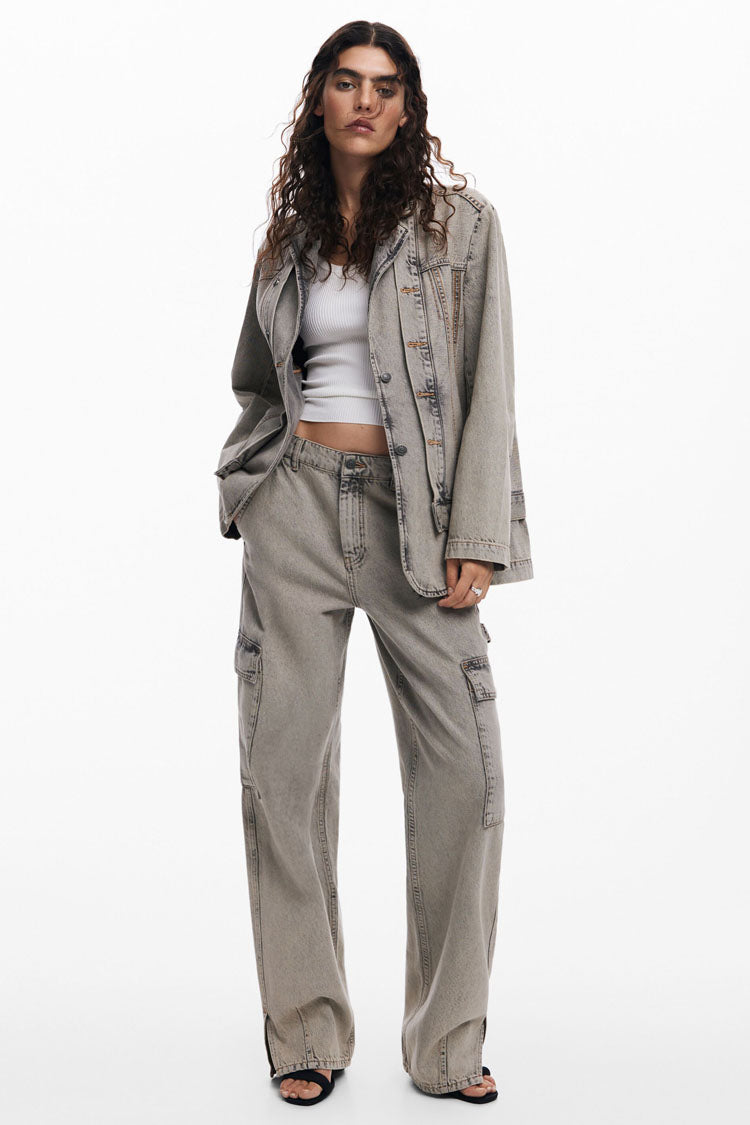 High Waisted Cargo Jeans