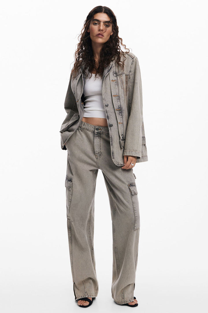 High Waisted Cargo Jeans