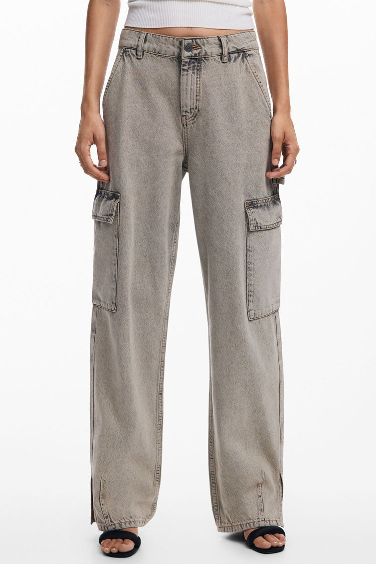 High Waisted Cargo Jeans