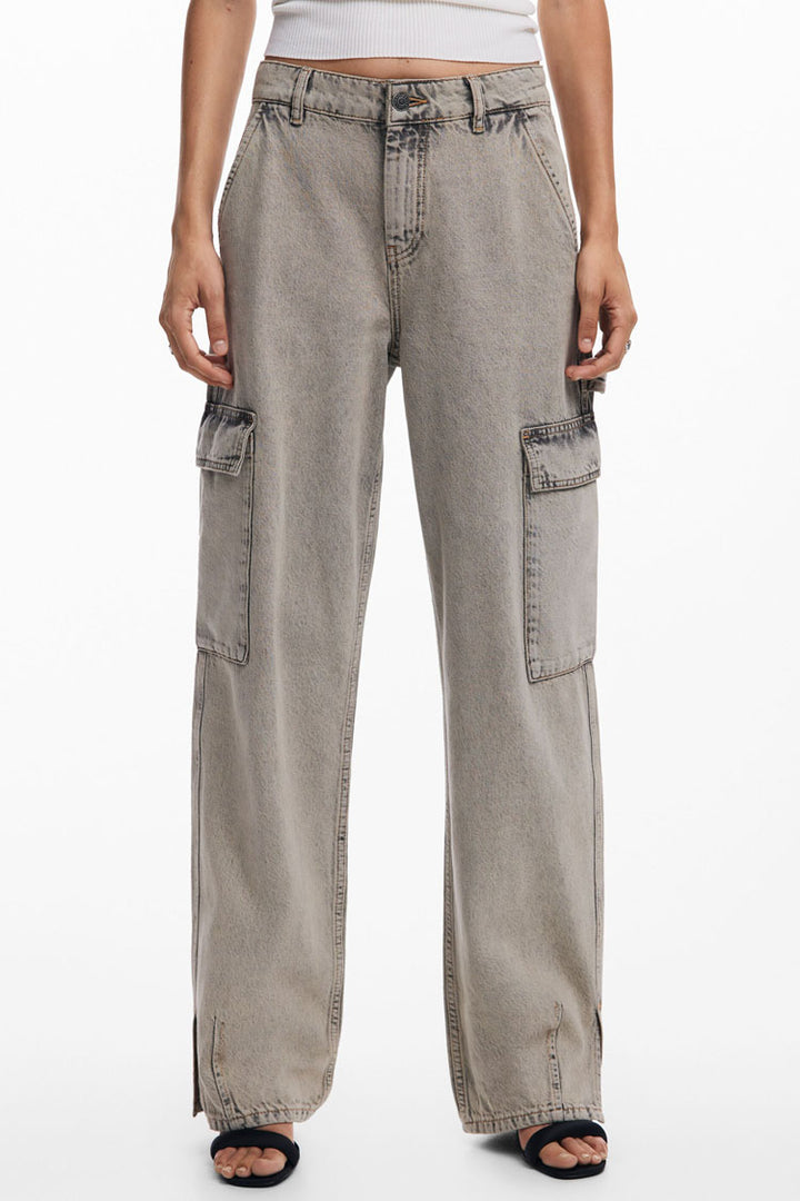 High Waisted Cargo Jeans