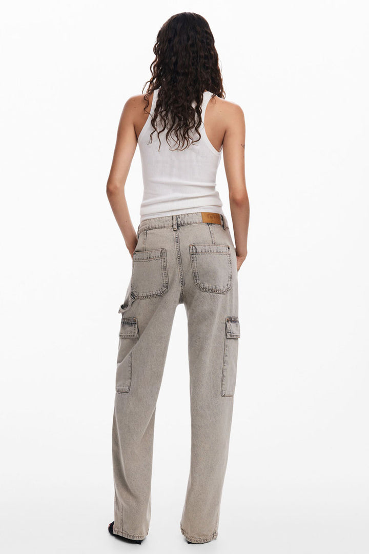 High Waisted Cargo Jeans