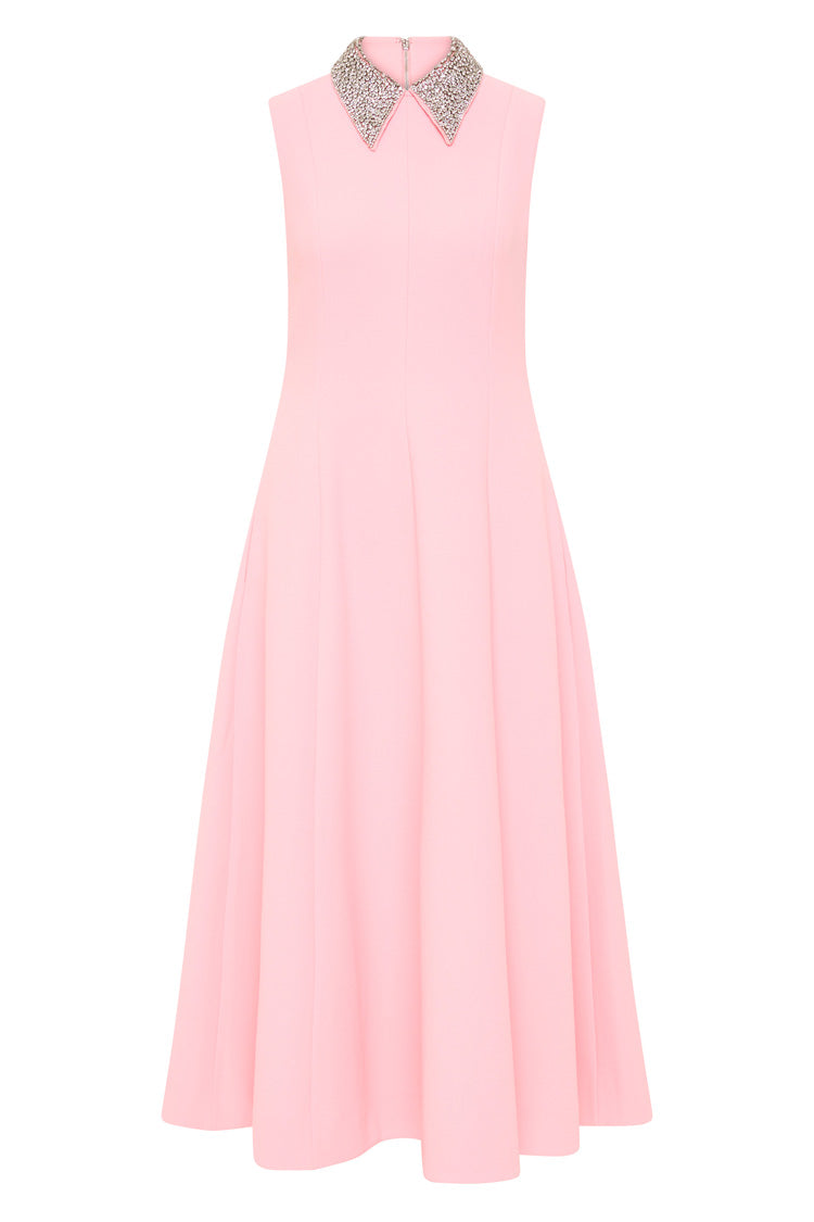 Isabella Midi Dress in Tickled Pink