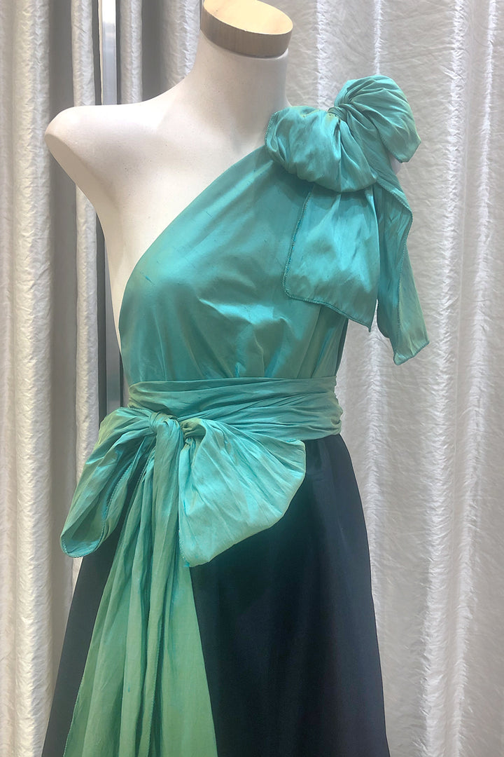 Jacinta Two-tone Bubble Gown in Emerald/Black