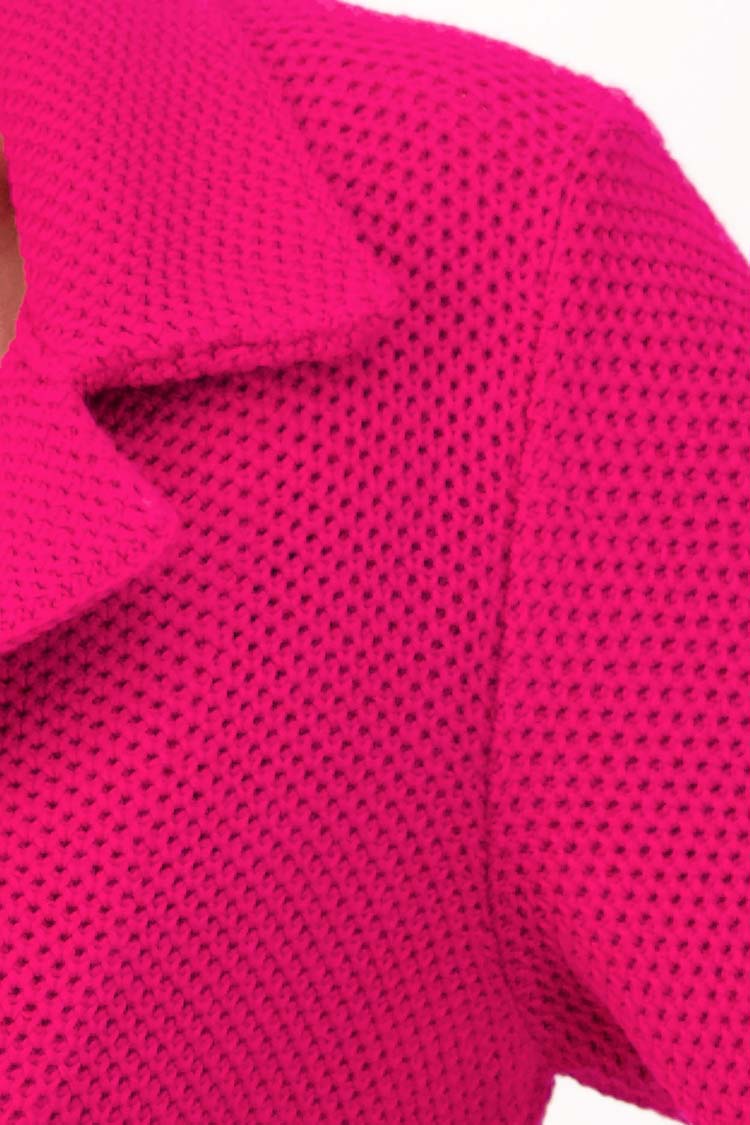 Knitted Blazer in Dragon Fruit Pink