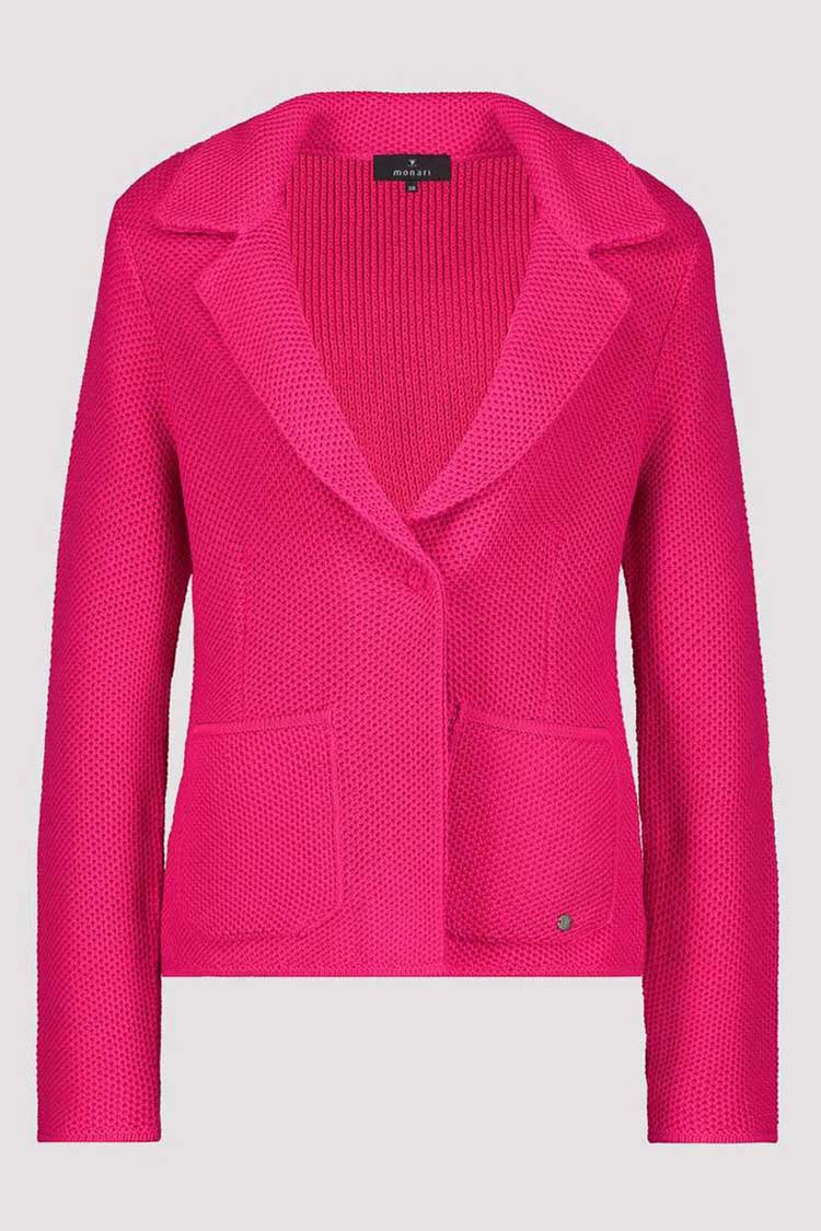 Knitted Blazer in Dragon Fruit Pink