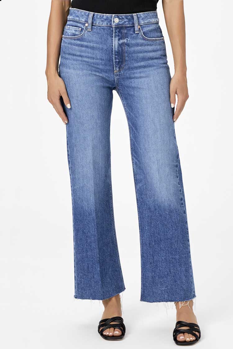Leenah Ankle Wide Leg Jeans w Raw Hem - Familia