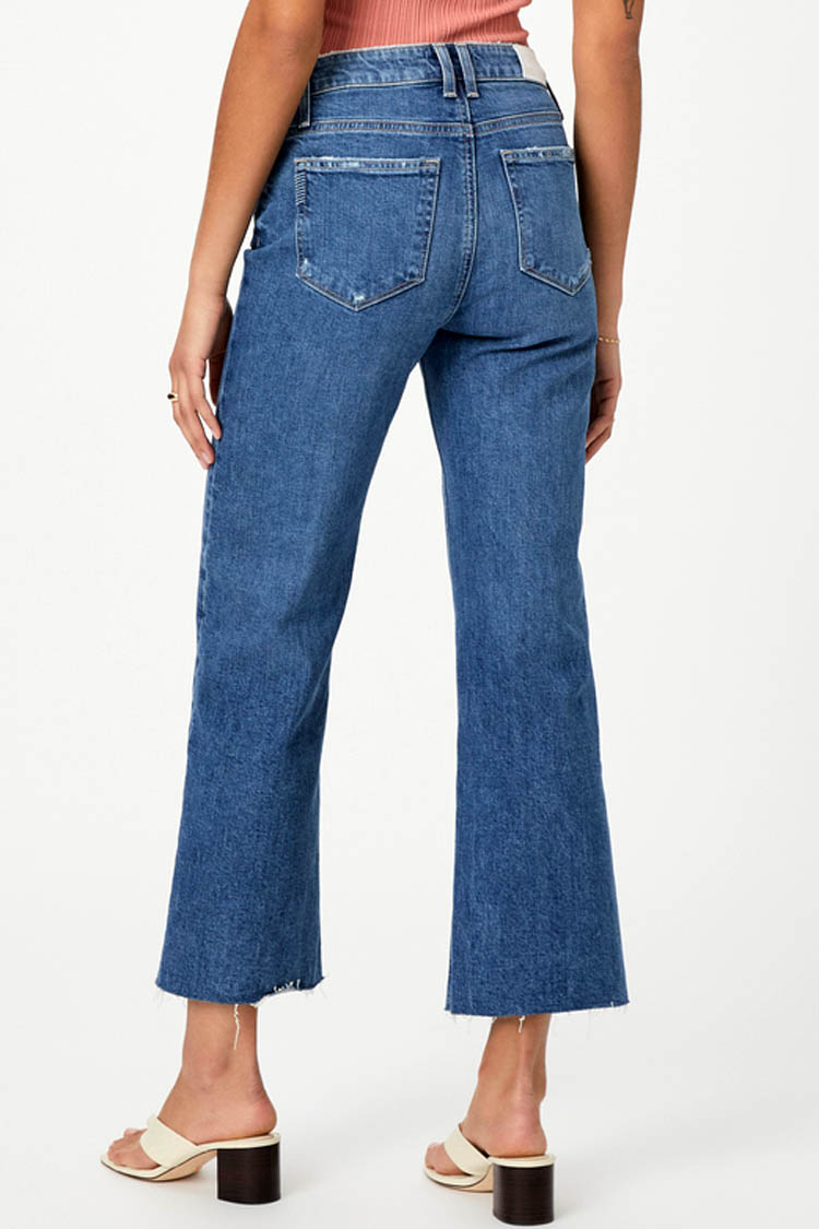 Leenah Ankle Wide Leg Jeans w Raw Hem - Familia