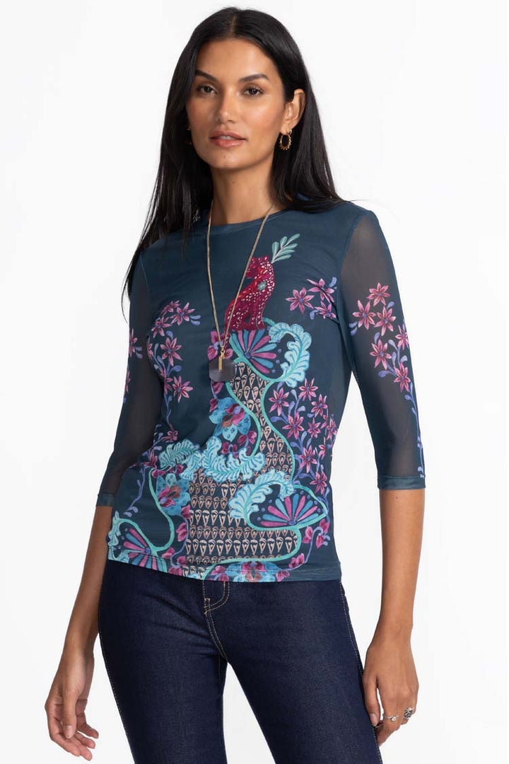 Leilana Natalie 3/4 Mesh Tee