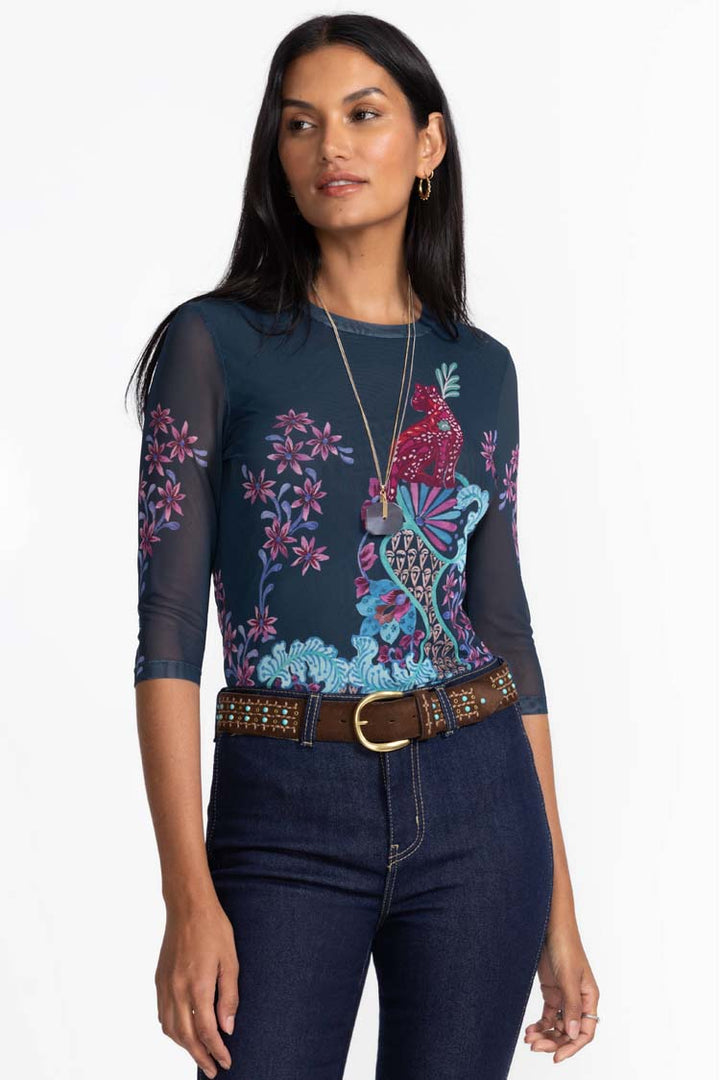 Leilana Natalie 3/4 Mesh Tee