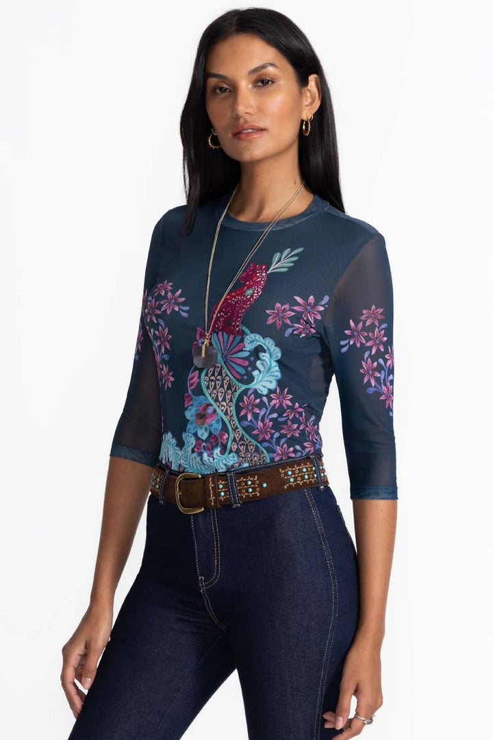 Leilana Natalie 3/4 Mesh Tee