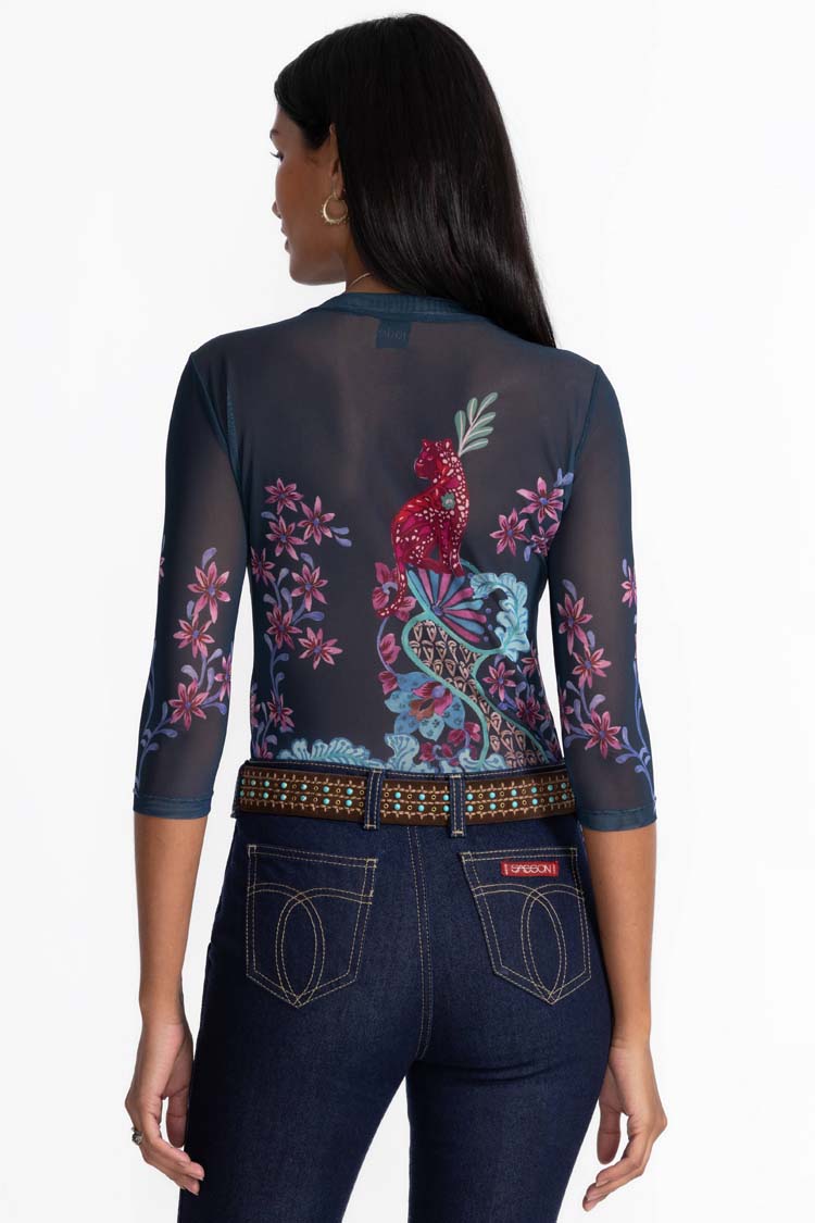 Leilana Natalie 3/4 Mesh Tee