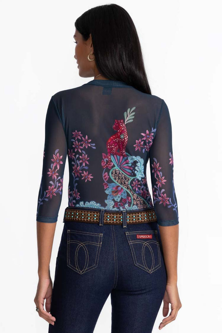 Leilana Natalie 3/4 Mesh Tee