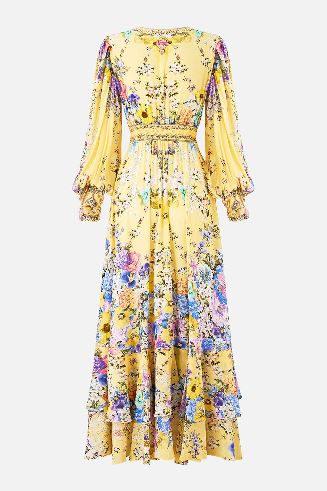 Long Button Front Dress in Darling Buds