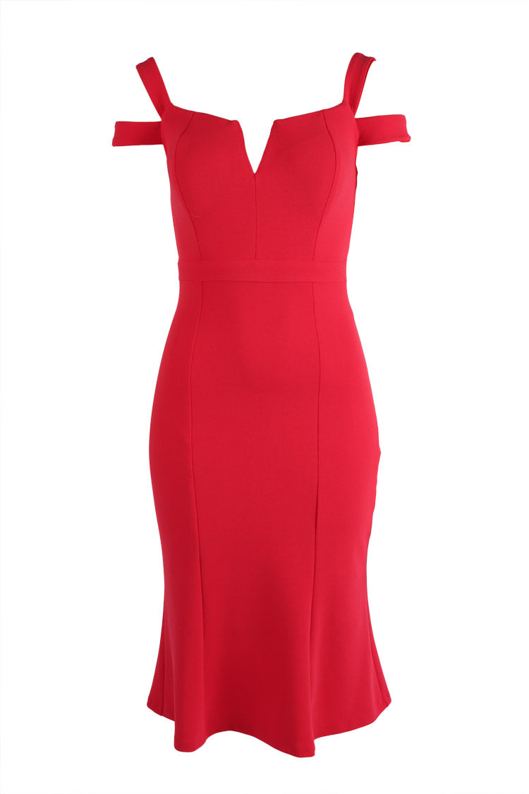 flamingo midi dress Mia Midi Dress in Flamingo by Quba – Frockaholics at Momento Dezigns