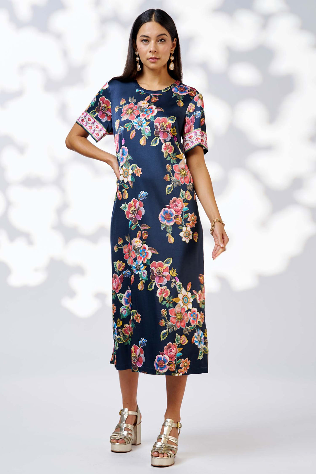 Mystic Rose Dress in Indigo