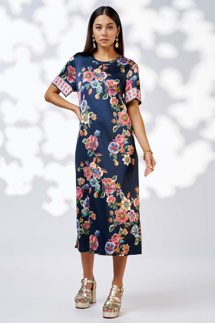 Mystic Rose Dress in Indigo