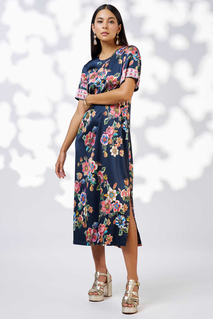 Mystic Rose Dress in Indigo