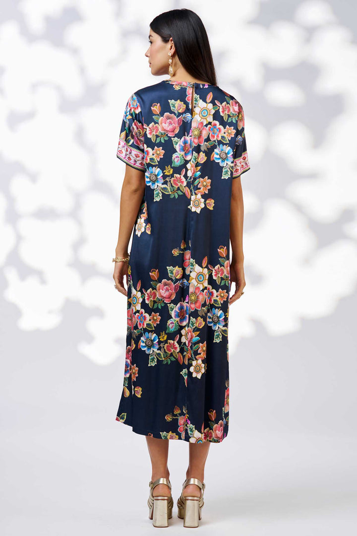 Mystic Rose Dress in Indigo