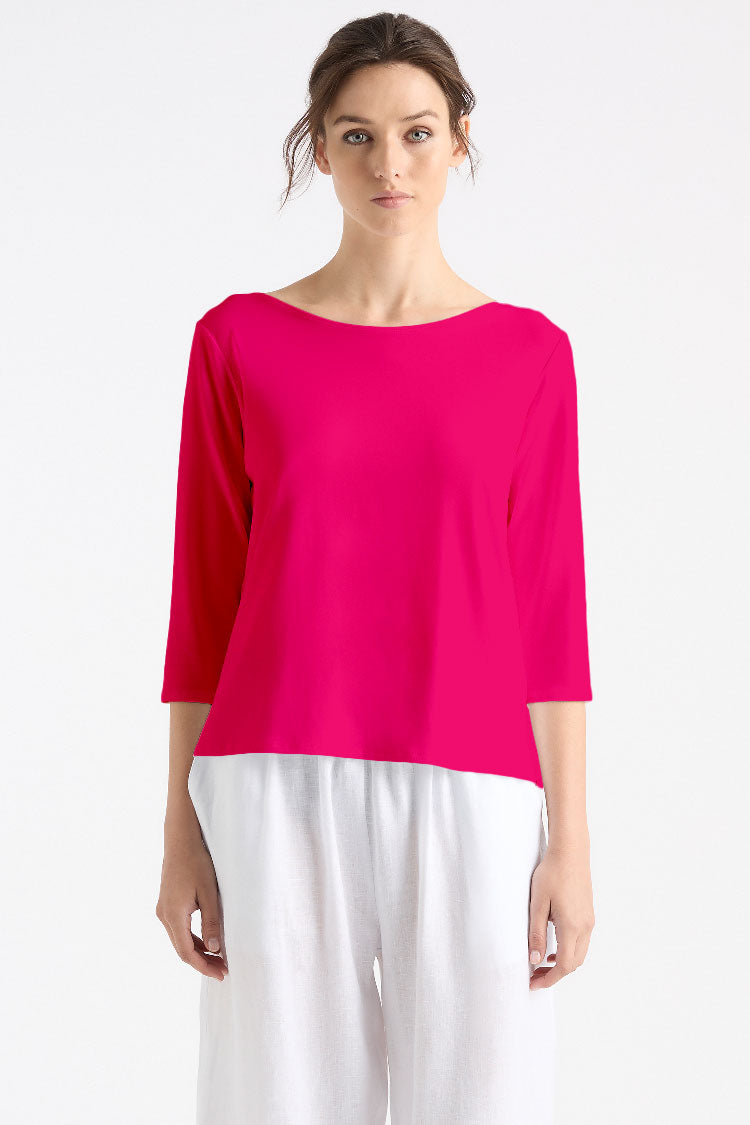 Relaxed Boat Neck in Cerise