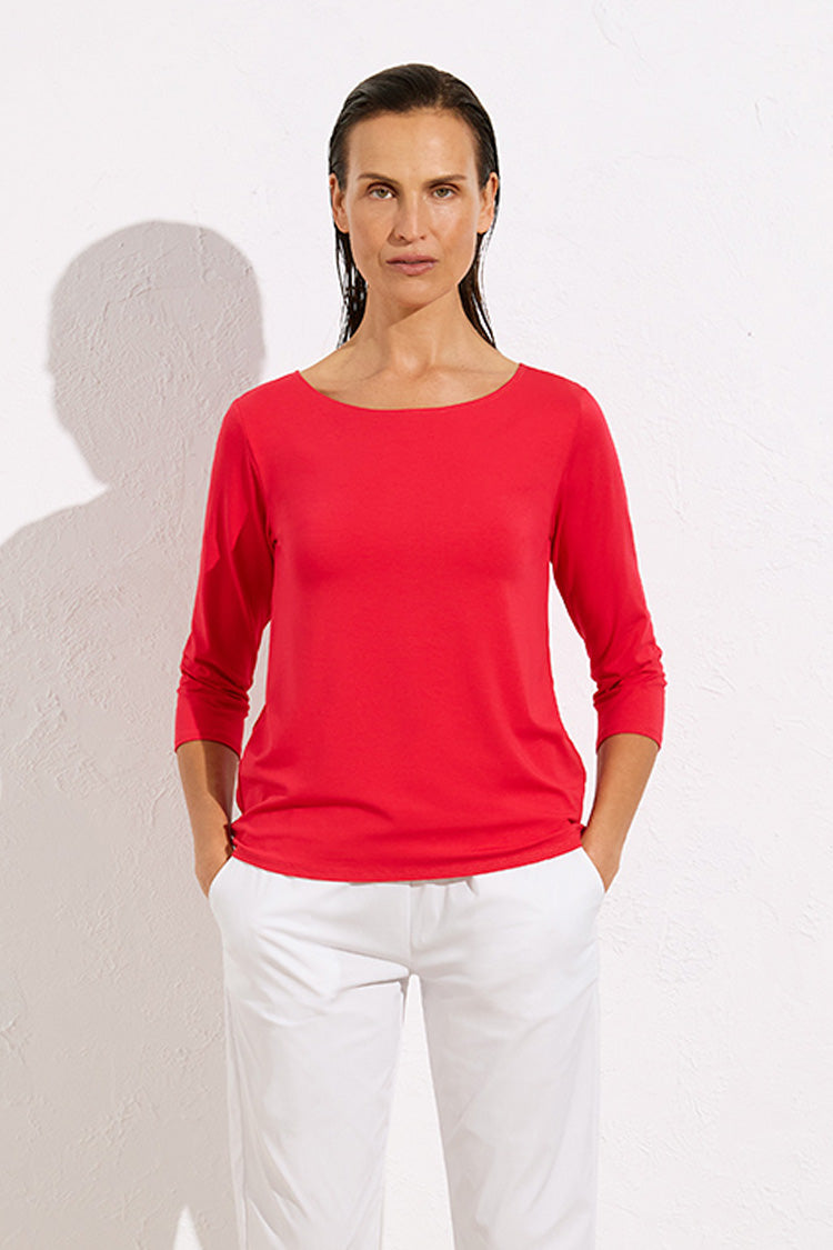 Relaxed Boat Neck in Poppy