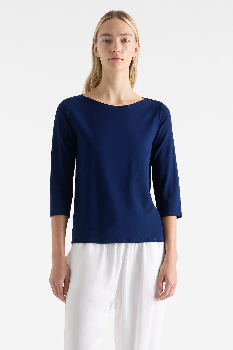 Relaxed Boat Neck in Sapphire