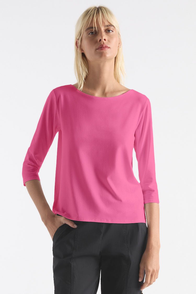 Relaxed Boat Neck in Hibiscus