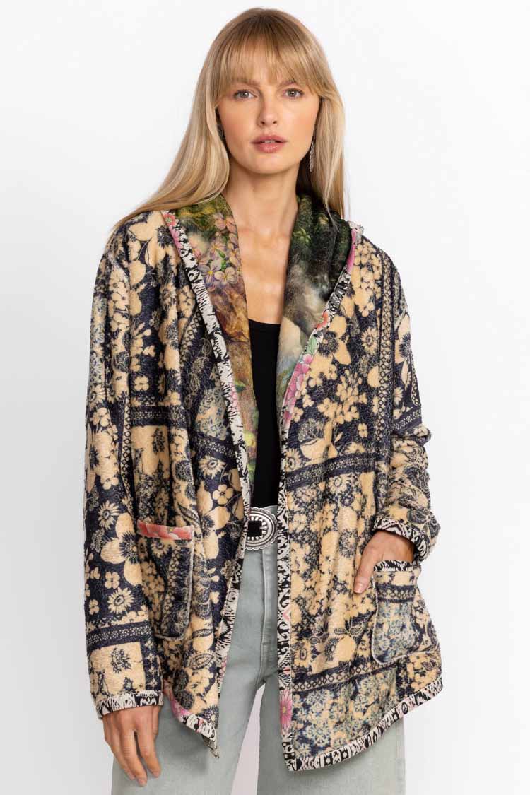 Joan Wrap Binded Sherpa Jacket (Reversible) - Zaria main image 0