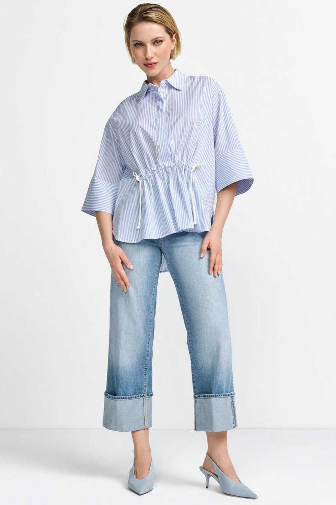 Roll-Up Wide Leg Jeans