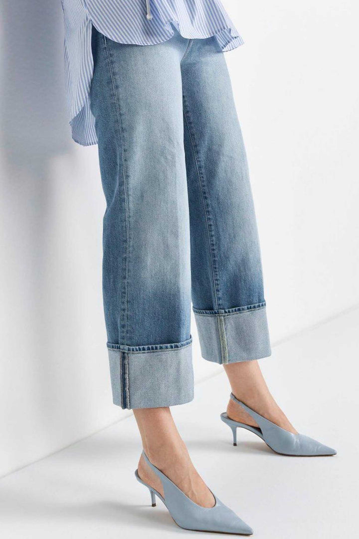 Roll-Up Wide Leg Jeans