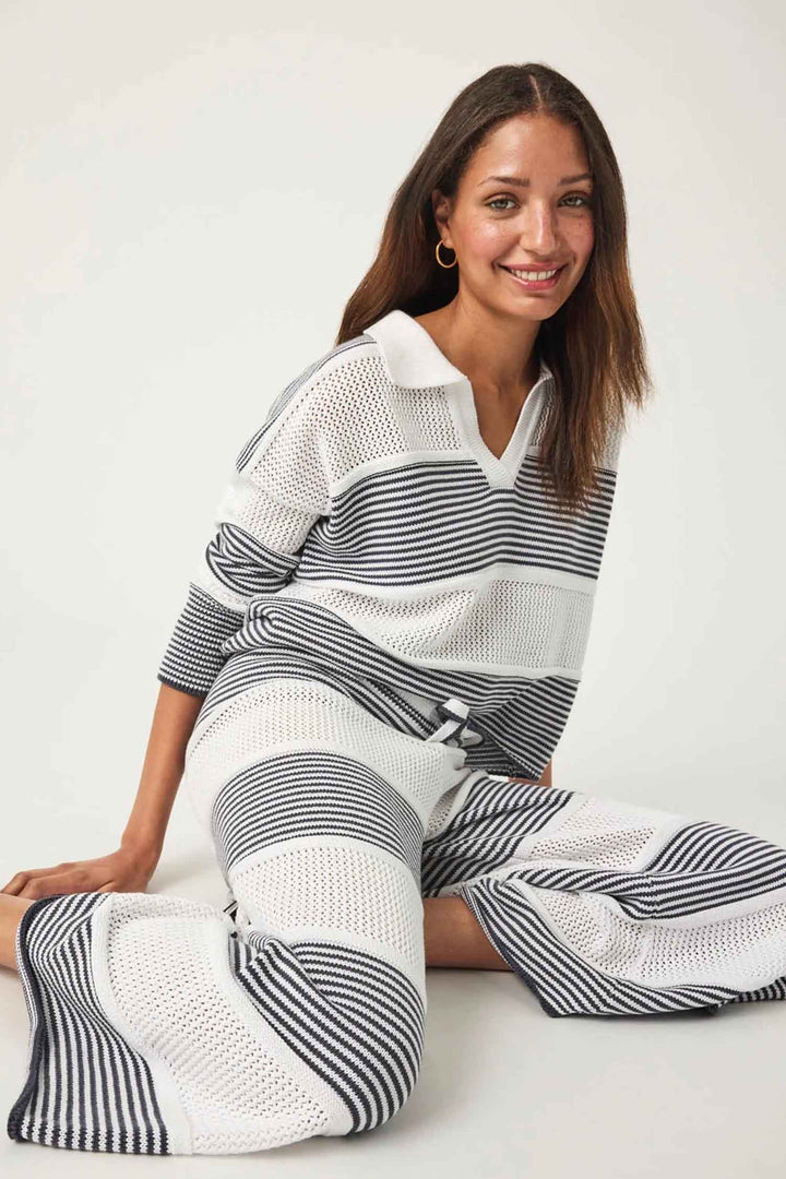 Ronnie Sweater Pant in Ink Stripe