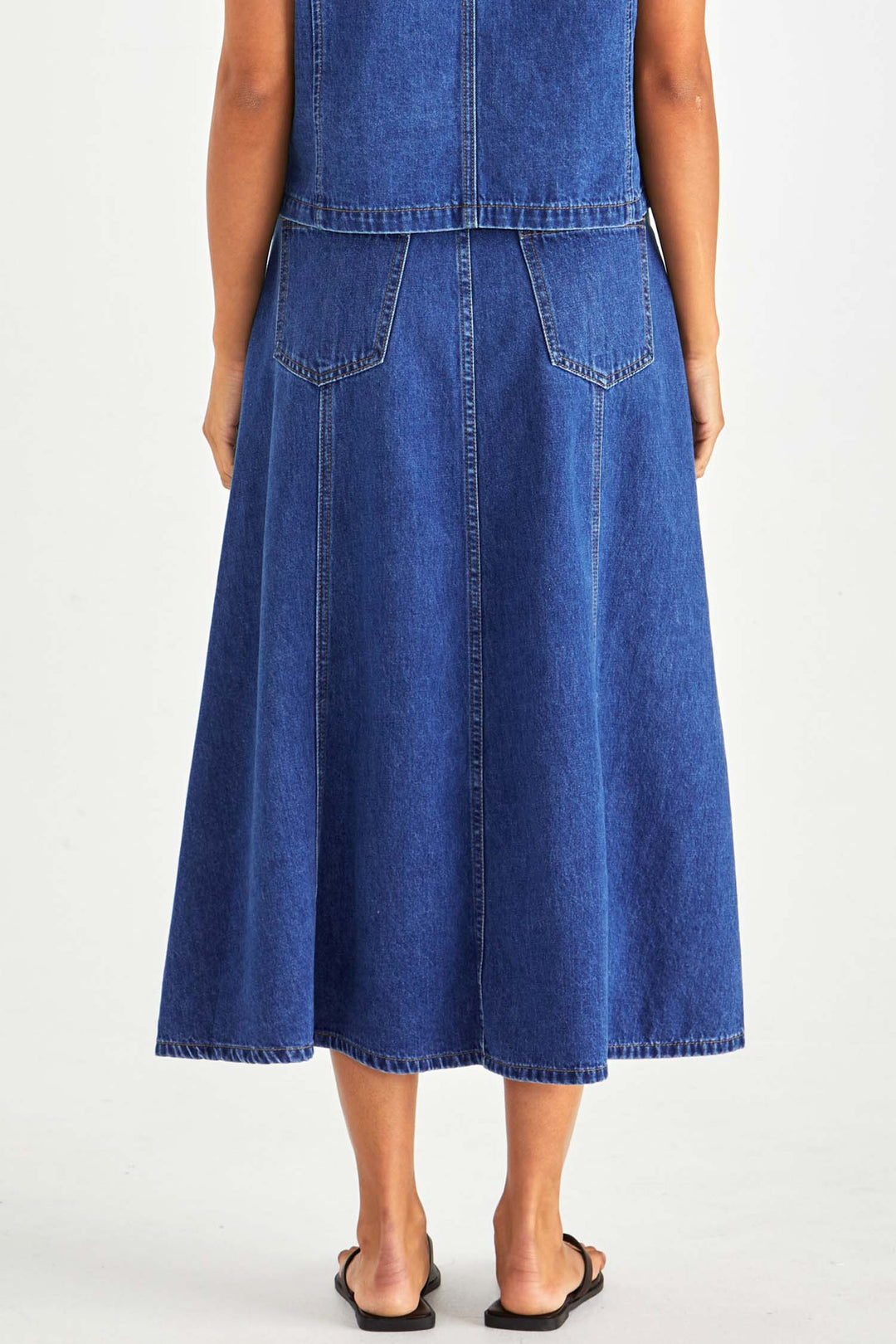 Sabine Denim Skirt in Mid Wash Blue