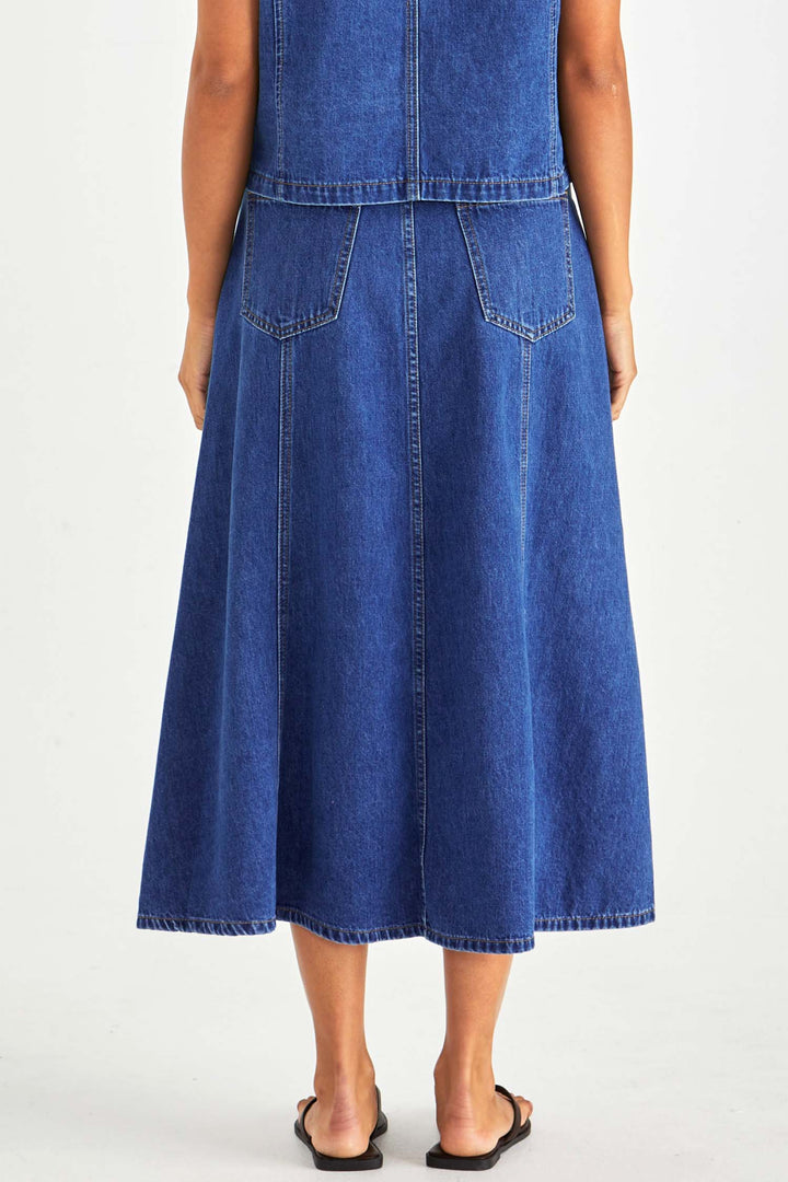 Sabine Denim Skirt in Mid Wash Blue