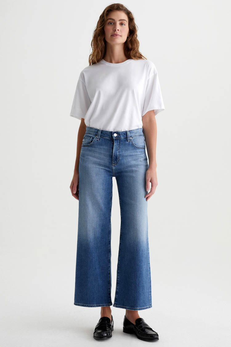 Saige Wide Leg Crop Jeans - Bell Canyon